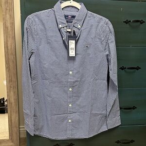 Vineyard Vines Blue and White Checkered Shirt